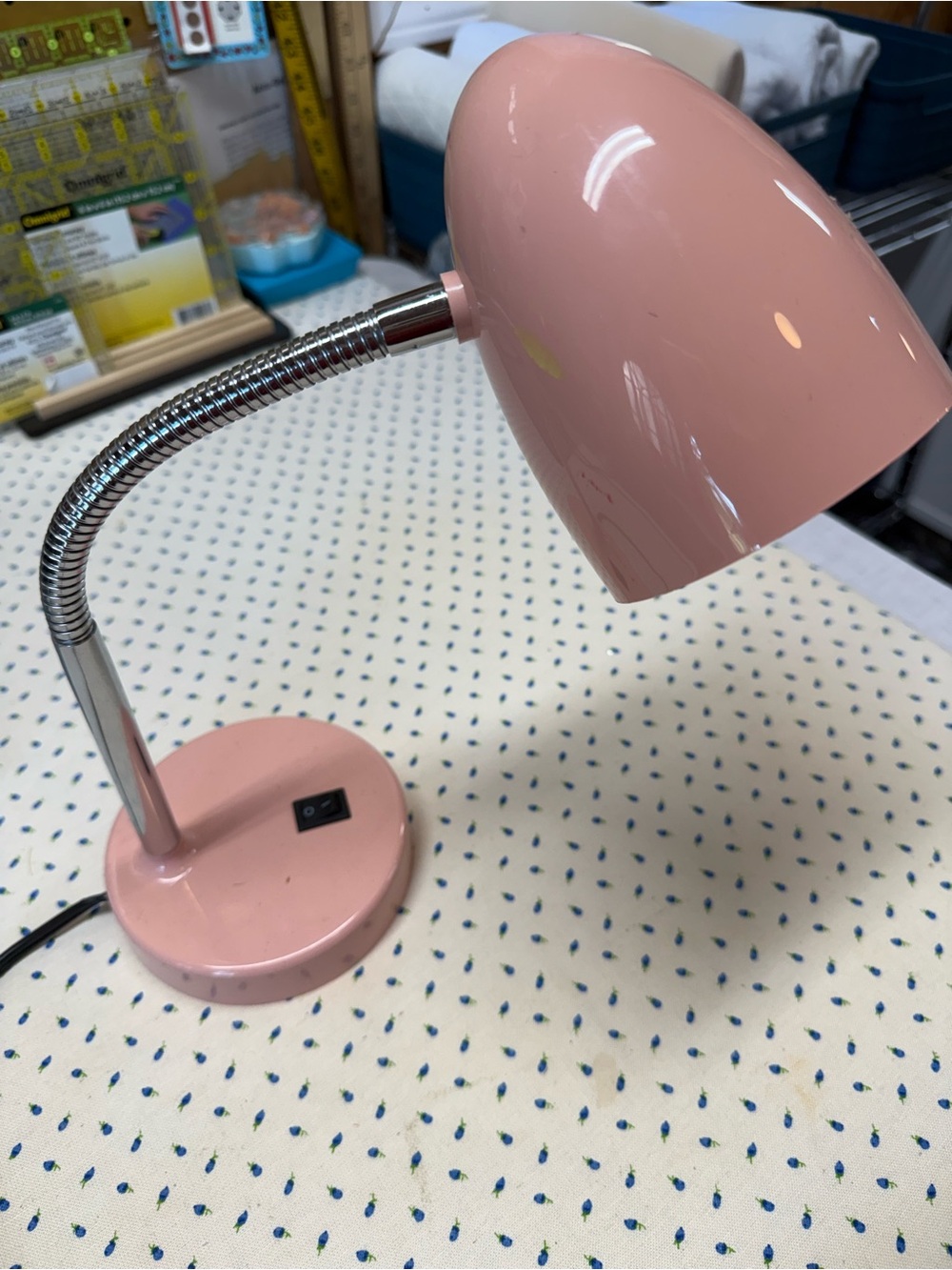 Pastel Pink vintage Desk Lamp adjustable